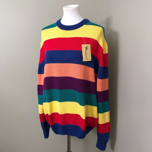 Vintage Sweaters - Vintage Cotton Rainbow stripe sweater NWT Vintage Sweaters - Vintage Cotton Rainbow stripe sweater NWT